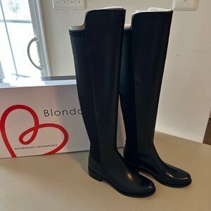 Blondo VELMA Waterproof LEATHER OTK Boots BLACK 6.5 NIB
